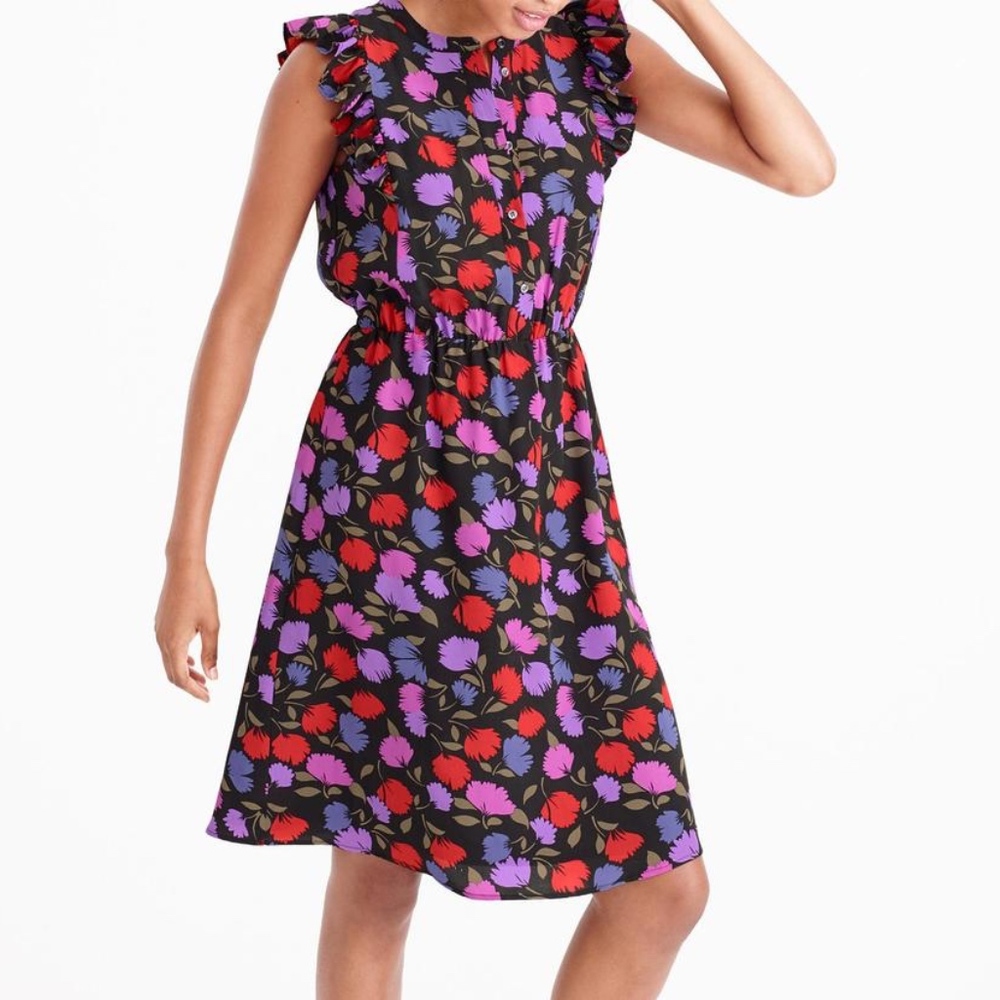 J. Crew Silk Flutter Sleeve Cocktail Dress